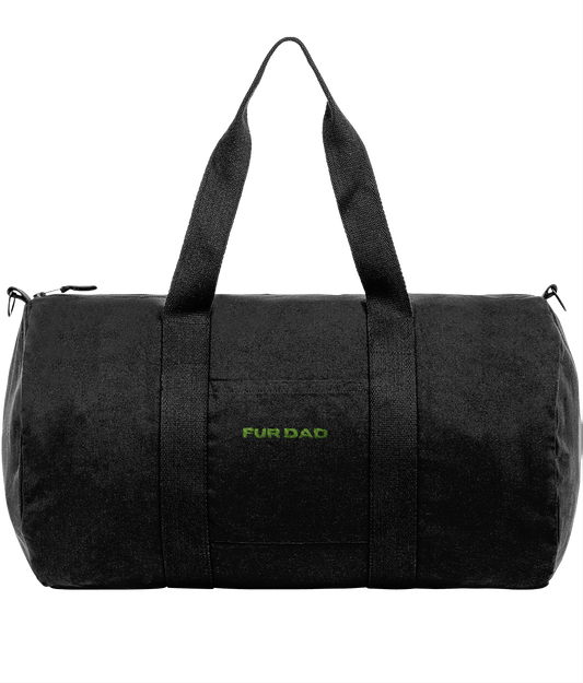 Duffle Bag | Embroidered FUR DAD NEON GREEN TEXT