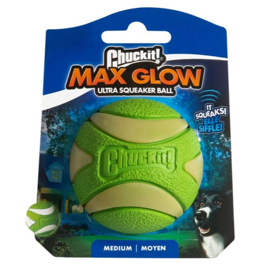 Chuckit! Max Glow Ultra Squeaker Ball Medium