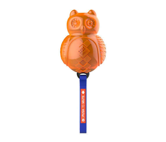 GiGwi 'Push to Mute' Transparent Owl Blue/Orange