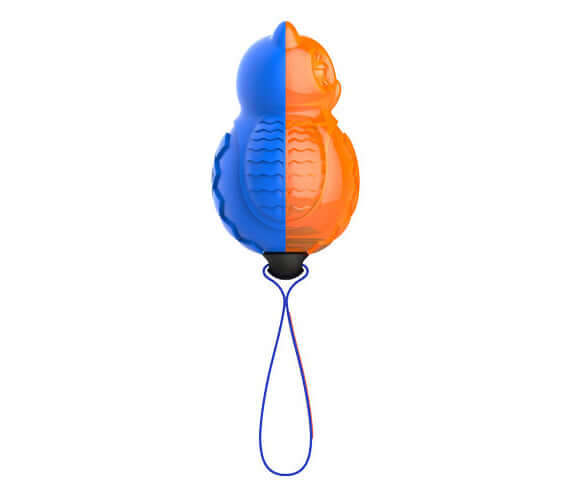 GiGwi 'Push to Mute' Transparent Owl Blue/Orange