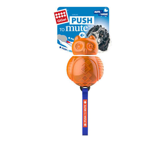 GiGwi 'Push to Mute' Transparent Owl Blue/Orange