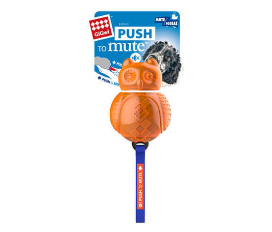 GiGwi 'Push to Mute' Transparent Owl Blue/Orange