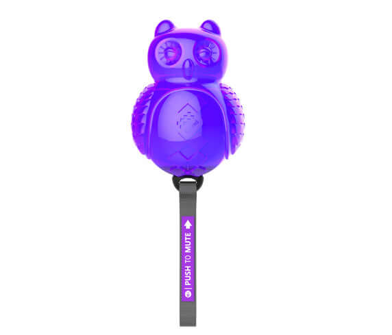 GiGwi 'Push To Mute' Transparent Owl Purple/Blue