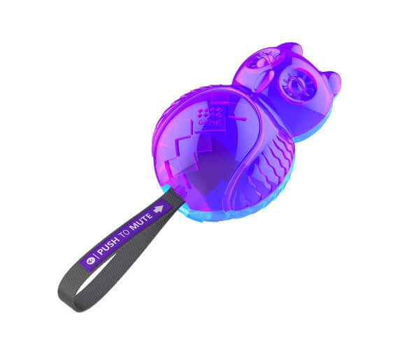 GiGwi 'Push To Mute' Transparent Owl Purple/Blue