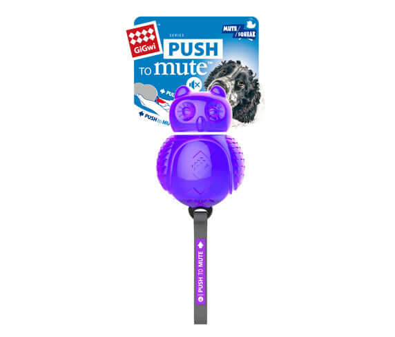 GiGwi 'Push To Mute' Transparent Owl Purple/Blue