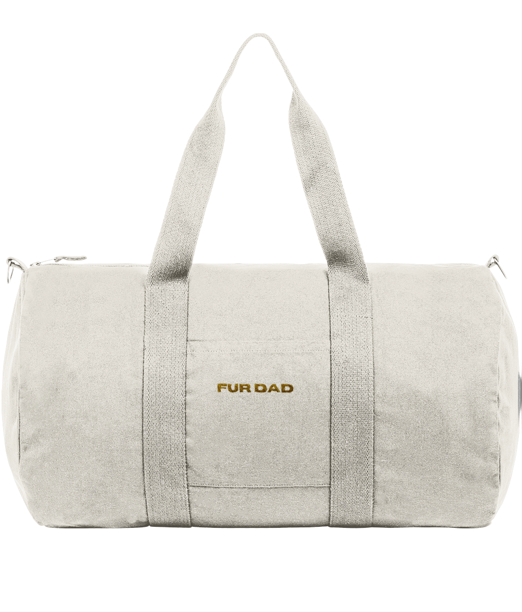 Duffle Bag | Embroidered FUR DAD YELLOW TEXT