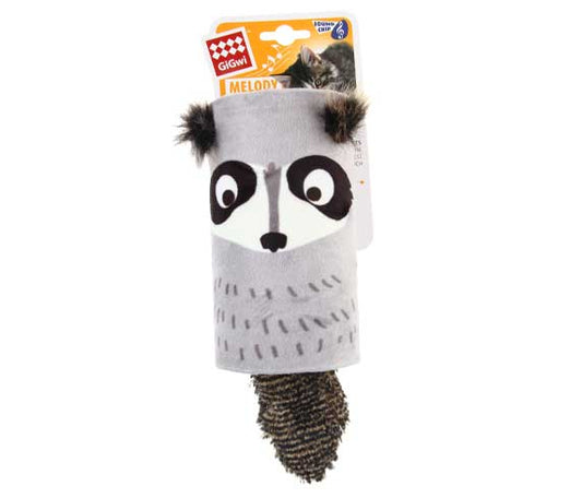 GiGwi Cat Melody Chaser Raccoon Tube with Sound Chip