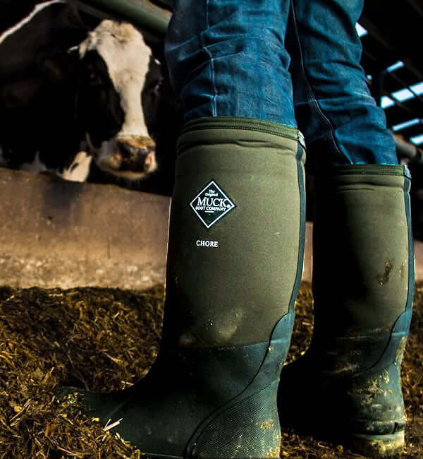 Muck boots with outlet handles