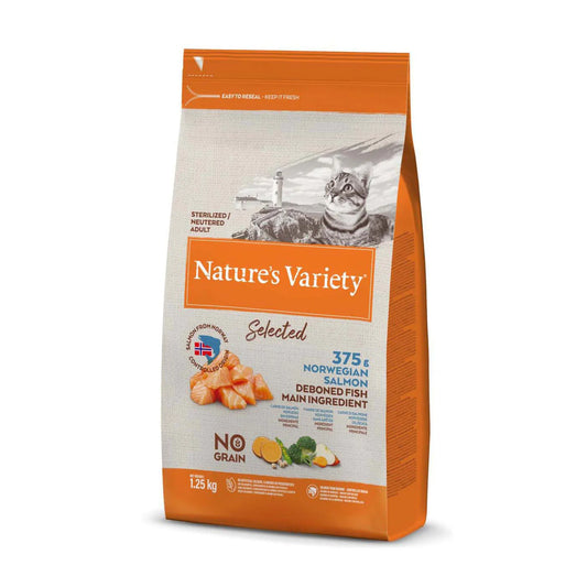 Natures Variety Selected Dry Adult Sterilized Cat Salmon 1.25kg