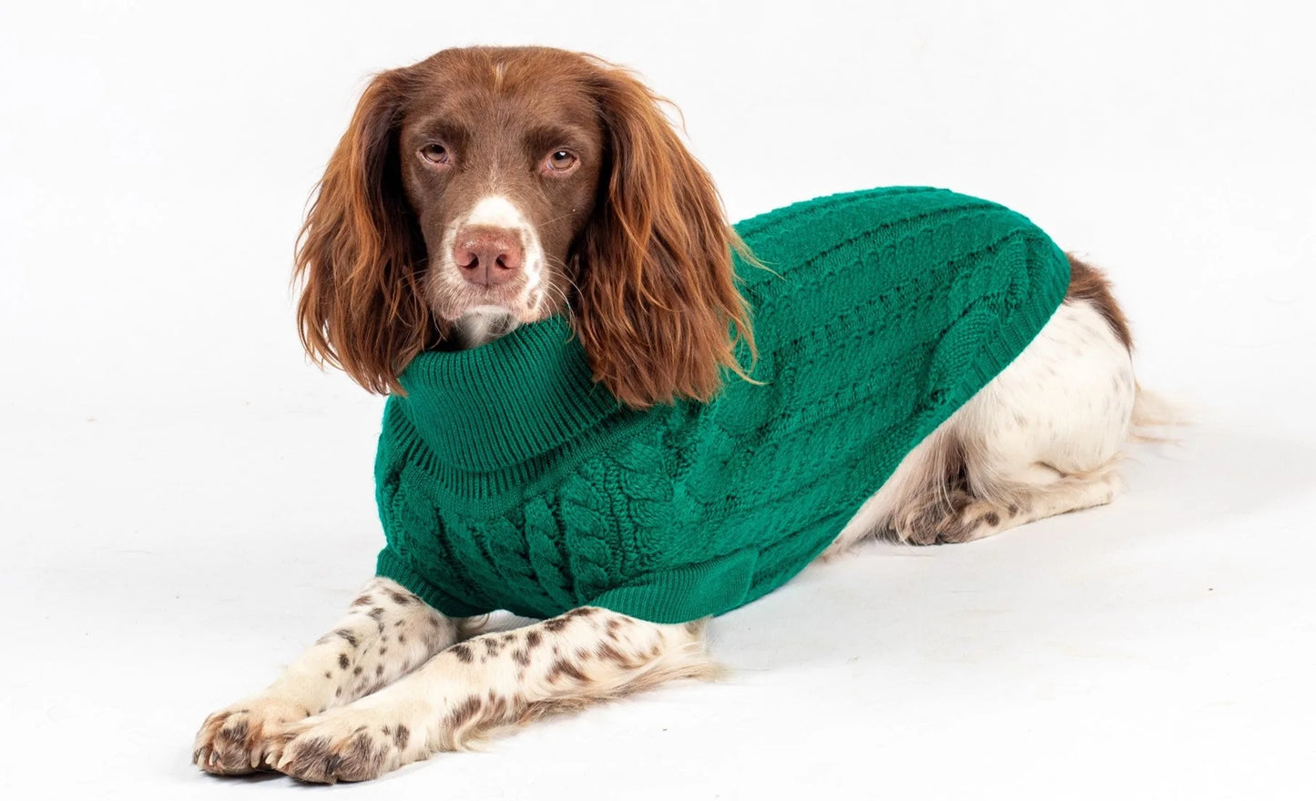 The Rascal Green Cableknit Jumper MD1 42cm