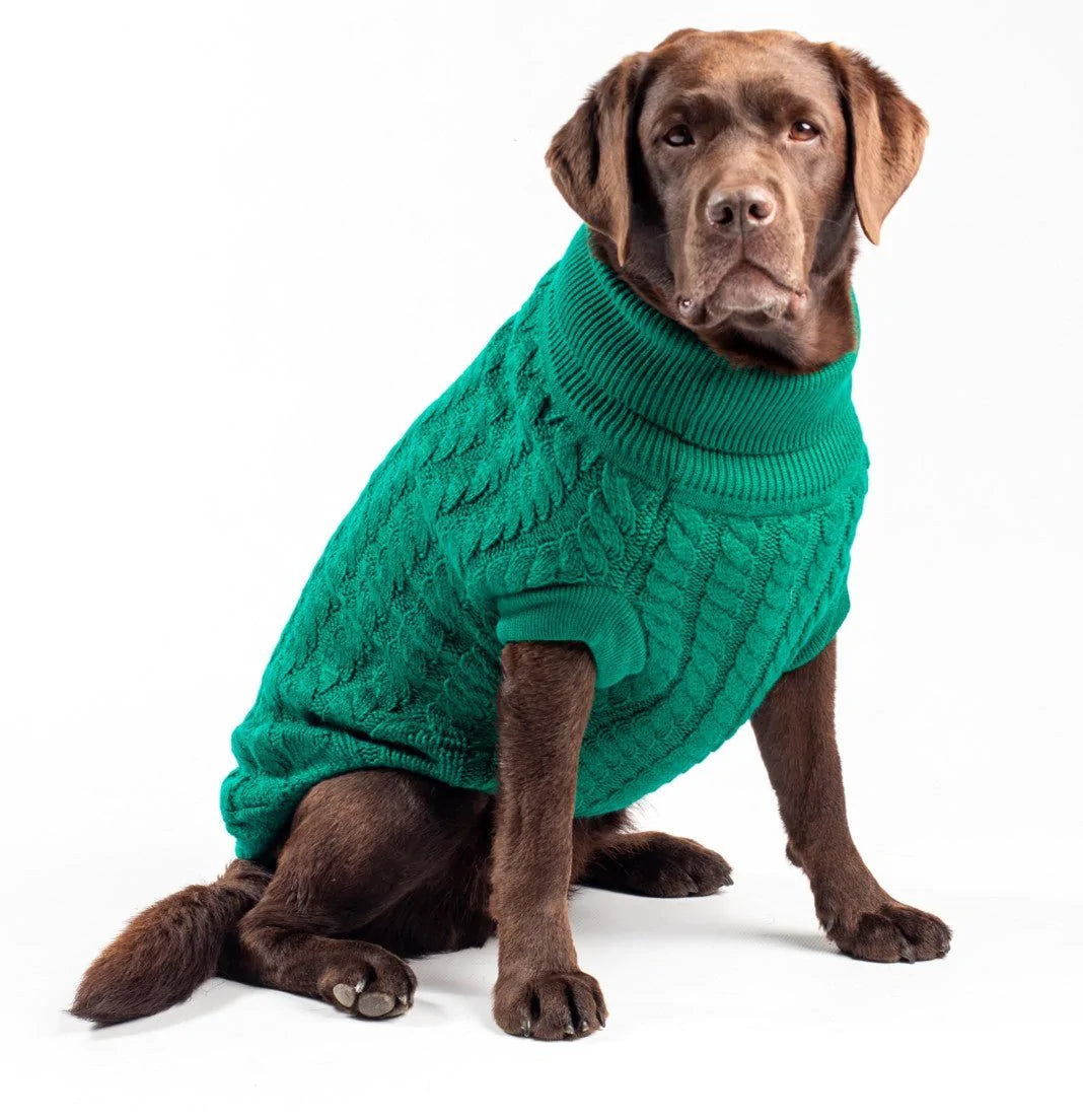 The Rascal Green Cableknit Jumper MD2 48cm